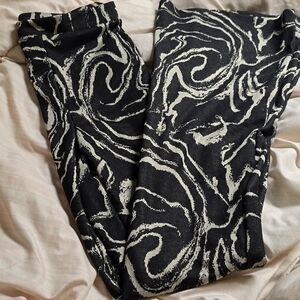 Black and white flare pants